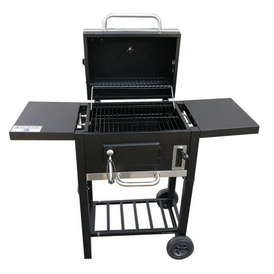 Outdoor BBQ Grills Folding Charcoal Barbecue Grills Smoker With Side Table