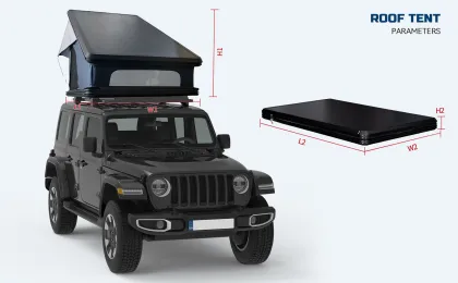 Aluminum 4-Person Hardtop Roof Tent for Vehicle Roof Top Camping