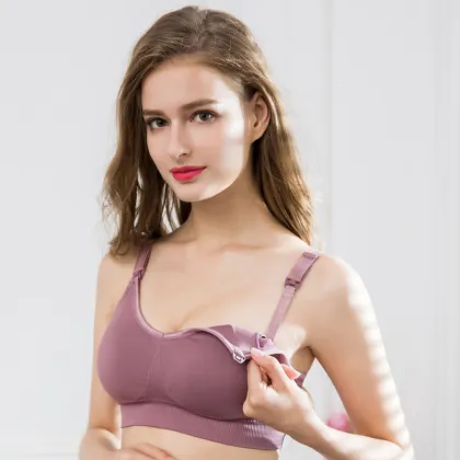 Seamless Nursing Sports Bra for Maternity and Breastfeeding