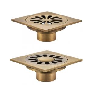 Badezimmer Dusche Design grün bronze Messing 4 Zoll Bodenablauf