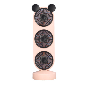 2022 Hot Selling Rechargeable Battery Fan with Three-Head Electric Motor and Folding Design