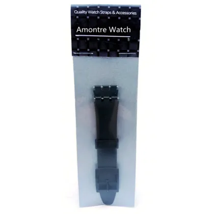 Plastic Watch Strap for Man Swatch Black Watch
