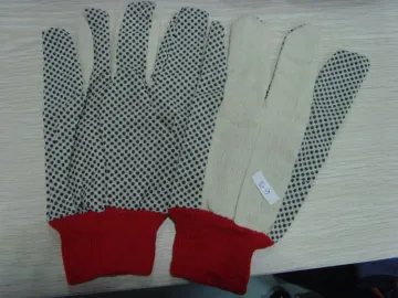 pvc dotted canvas gloves