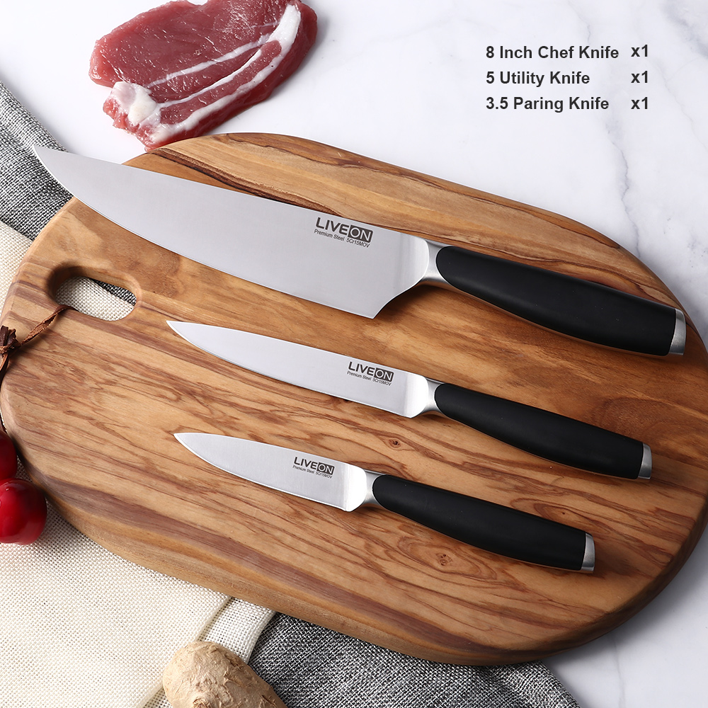 Cuchillo de cocina de 3 piezas con caja de regalo