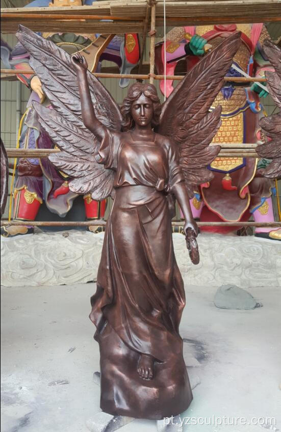 Estátua antiga do anjo de Beonze para a decoração ao ar livre