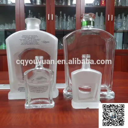 Pisco Liquor Glass Bottle Empty Rectangular Empty Absolut Vodka Bottle 750ML