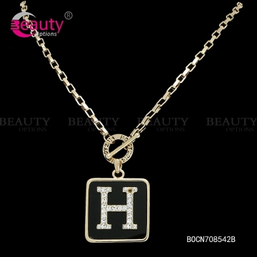 Fashion 18k Gold Plated Dangle Rhinestone Necklace Jewelry
