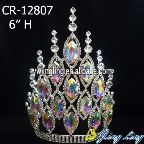 Jingling Crown AB Rhinestone Tiaras And Crowns Wedding