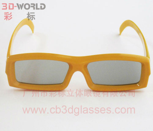 Plastic linear polarized 3d glasses in yellow frame