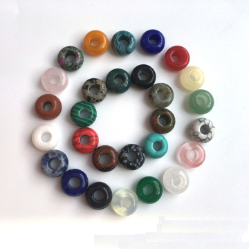7x14mm Natural Gemstone Beads: Large Hole Rondelle and Donut Style Loose Beads for Jewelry Making