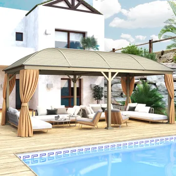Luxury Modern Aluminum Pergola Outdoor Metal Pavilion Furniture