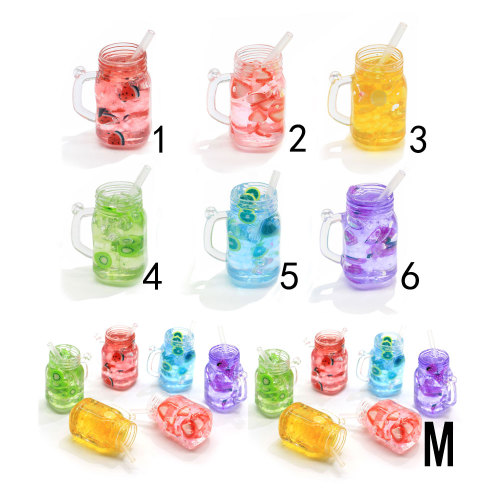 Hoge Kwaliteit Hars Fruit Drinkfles Charms Poppenhuis Miniatuur Drinkfles Hangers Voor Oorbel Sleutelhanger Sieraden Maken DIY