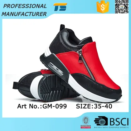 Women's Fashion Zipper Air Cushion Balance Sport Hidden Heel Shoes