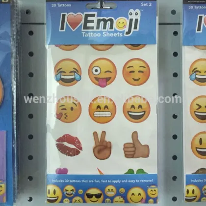 Custom funny yes smile lips cartoon emoji tattoos/ emoji stickers