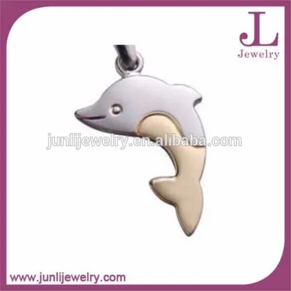 Silver And Gold Stainless Steel Dolphin Necklace