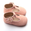 Rosa weiche Leder Baby T Bar Schuhe