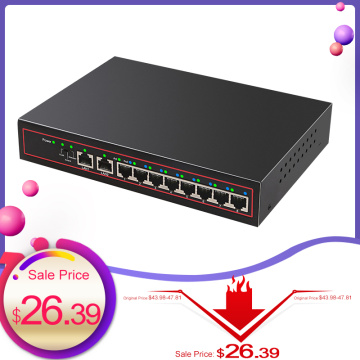 10 Ports POE Switch 48V Power Over Ethernet Network Switch 8 PoE Switch Injector for IP camera/Wireless AP/CCTV Camera System