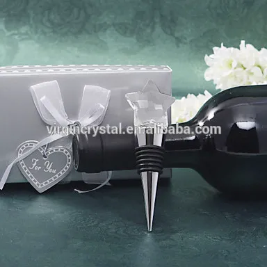 Cute crystal small star wine stopper for red wine bottle
