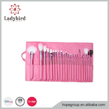 Hot Pink Professional 22Pcs Cosmetic Makeup Brushes Brusher Set Kit Tool Super Soft Pouch Bag Case + 1x Pink Leather Case