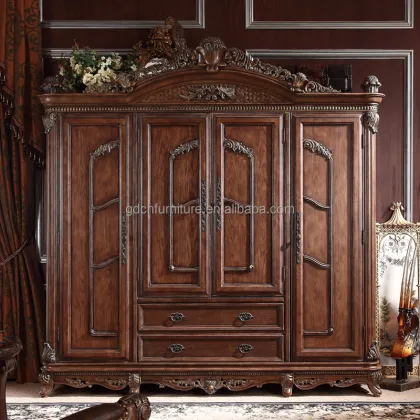 Luxurious European Retro Leather Bed for American Classic Bedrooms