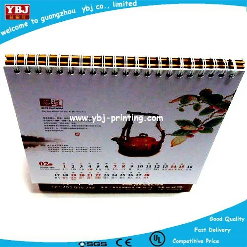 Folding Desk/table Calendar/ Sprial Executive Desk Calendar, High