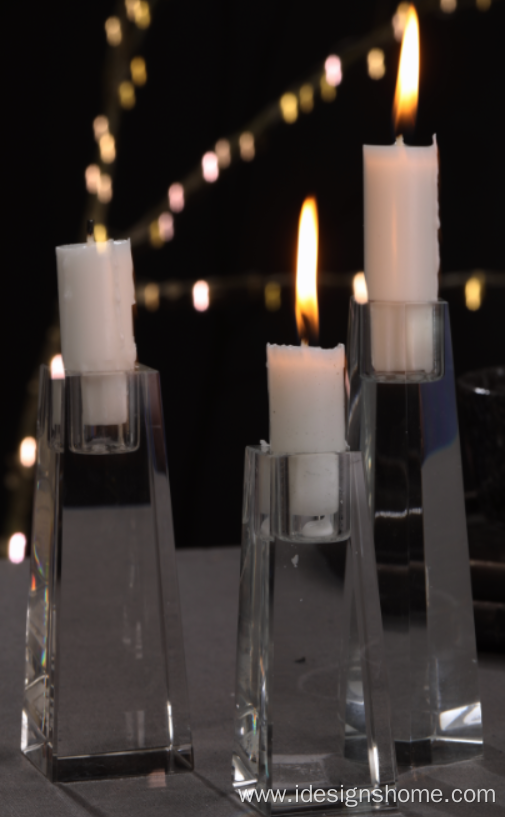 Promotion New Design Romantic Clear Crystal Candle holder
