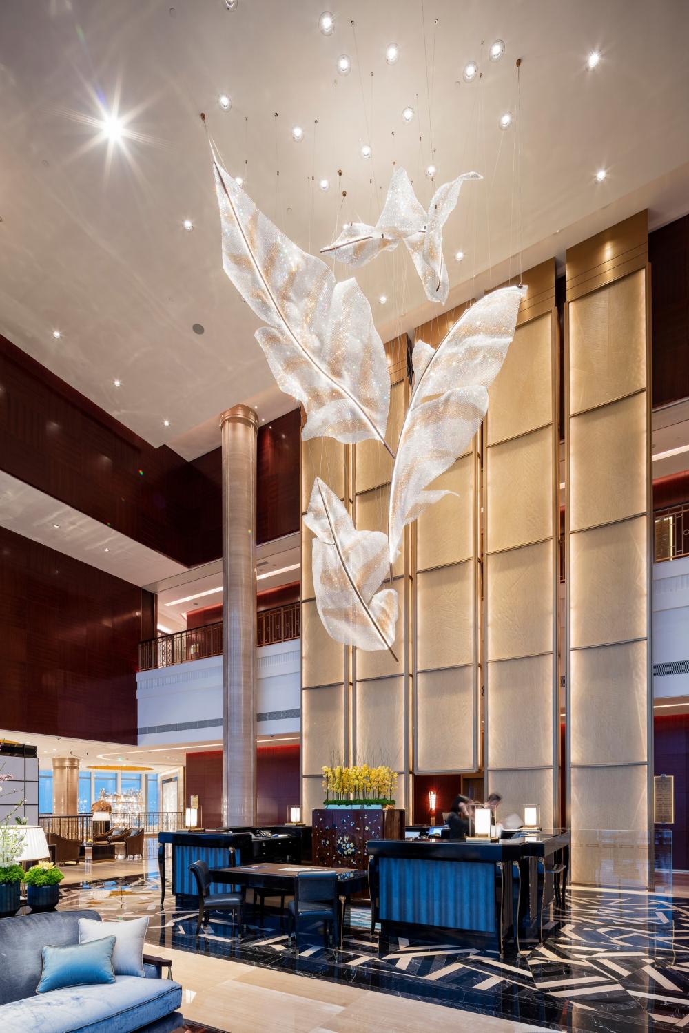 فندق Modern Hotel Lobby Art Leaf على شكل ثريا