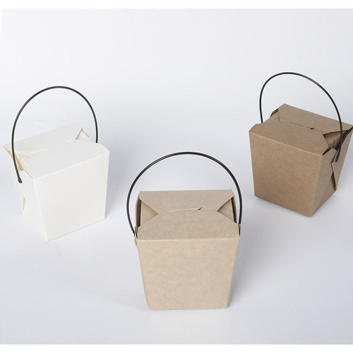 Einweg-Handgriff Kraftpapier Food Takeaway Box