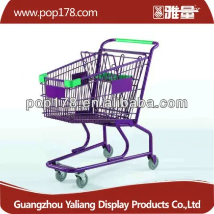Chrome metal electronic trolley with baby seat