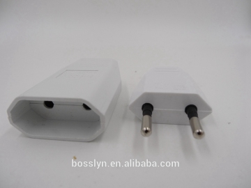 4.0mm 2 round pin male and female euro power cord plug