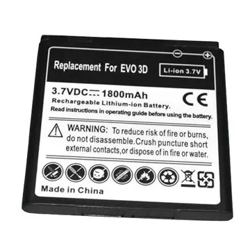 Mobile Phone Battery for HTC EVO 3D G17, 3.7V 1800mAh, Li-ion