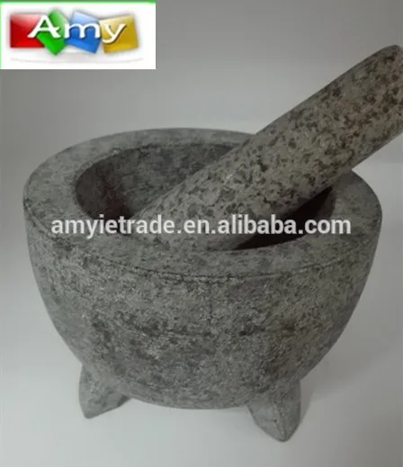 Three Legs 15x11.5cm Granite Mortar And Pestle