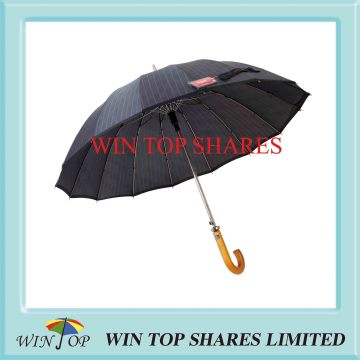 16k 16 Ribs High Quality Nickel Plated Auto Umbrella