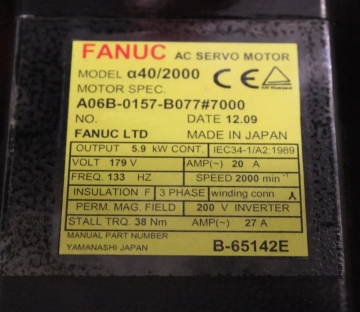 Prestasi Teratas: Model Motor Servo Fanuc asli A06B-0157-B077