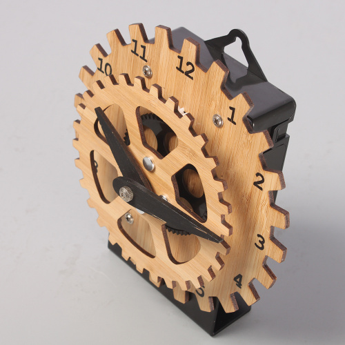 Mini Bamboo Desk Gear Clock