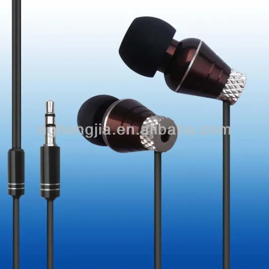 Metal earphone with mic earbuds manufacturing for mobile phone/pc