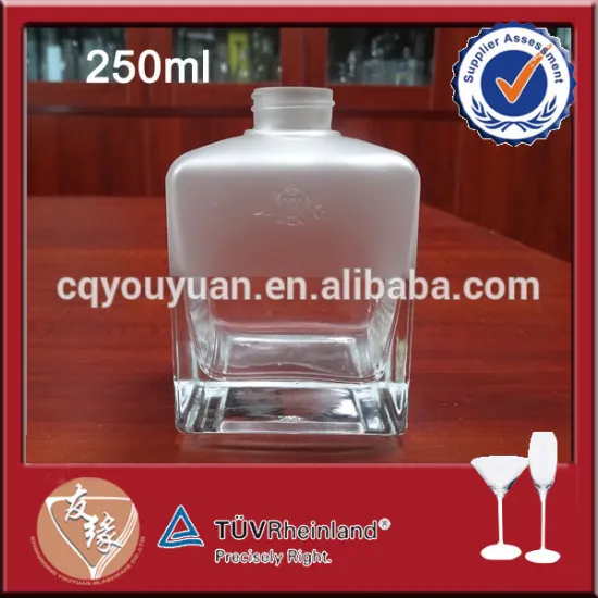 250ml square shape decorative glass bottle reed diffuser