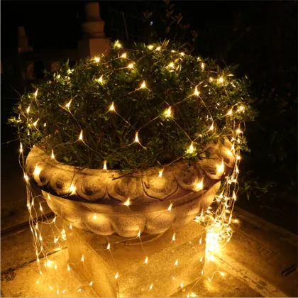 Solar-Powered LED Fishing Net Lights - Outdoor Christmas Fairy Lights
