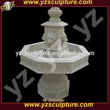 white marble garden fountain with lion head for sale