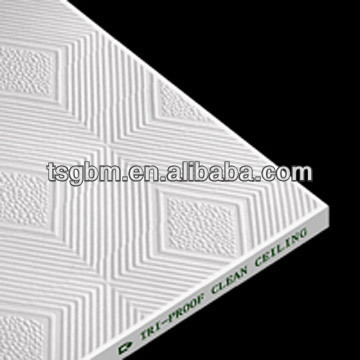 PVC LAMINATED GYPSUM CEILING TILE 603*603*7mm fireproof pvc laminated gypsum ceiling tiles 595*595*8mm
