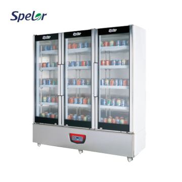 Deluxe Commercial Direct Cool 3 Sliding Glass Door Refrigerator & Freezer Cabinet