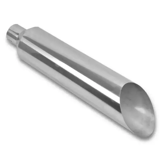 36 Inch Tall Diesel Exhaust Stack Tip with 4 Inch Inlet and 7 Inch Outlet - Polished Stainless Steel