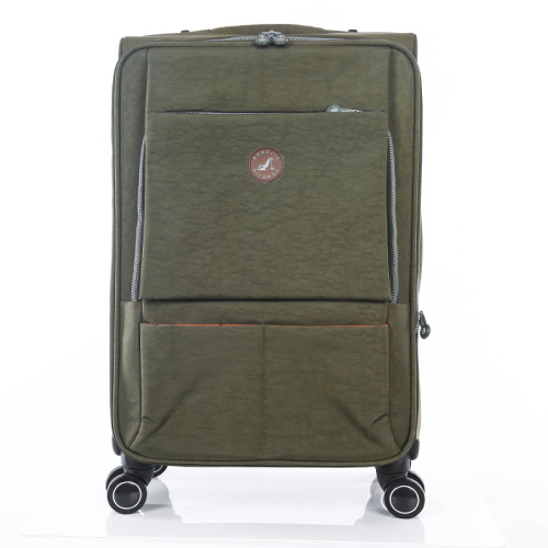 olive green nylon fabric luggage universal wheels bags