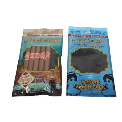 Custom 5 Cigars Plastic Zip Lock Cigar Bags