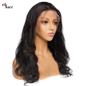Brazilian hair pre plucked 180% density virgin human hair natural black color 13*6 lace body wave lace baby hair frontal wigs