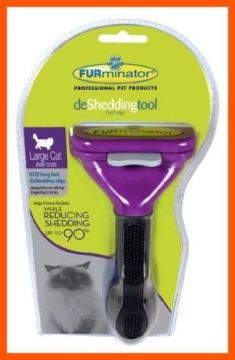 FURminator New Long Hair Deshedding Tool 2.65" Purple for Medium Cats