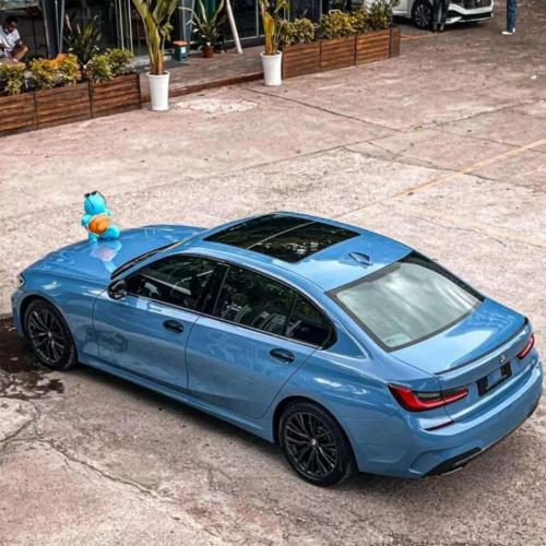 PET Ultra Gloss Porcelain Blue Car Vinyl Wrap