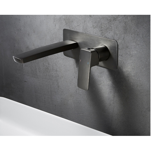 wall mounted bathroom faucets Brushed Nickel Brass Bathroom Faucet Wall Factory