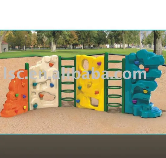 outdoor plastic kids climbing wall