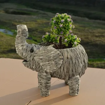 Water Hyacinth Elephat Shape Pot